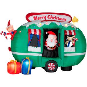 Santas camper RV Animated Christmas Inflatable New