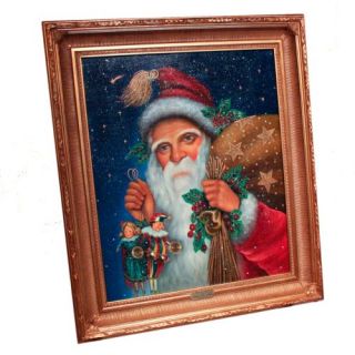 New Christopher Radko Rare Oil Painting Old St. Nick Christmas Santa 