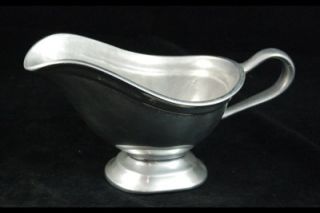 Wilton Armetale Pewter Plough Tavern Large Footed Gravy Boat Pitcher