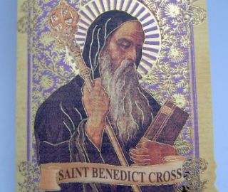 St Saint Benedict Silver Guilded Exorcism Cross Crucifix Medal Neck