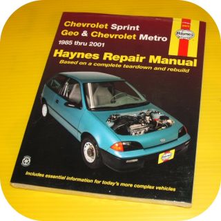 Click to enlargeRepair Manual Book Chevy Sprint & Geo Metro 85 01 Shop