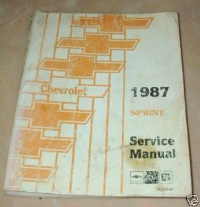 1987 Vintage Chevrolet Sprint Service Manual Good Used