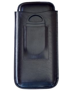 Stick Leather Cigar Case with Cutter Up to 54RG x 8 1 2 Capacity