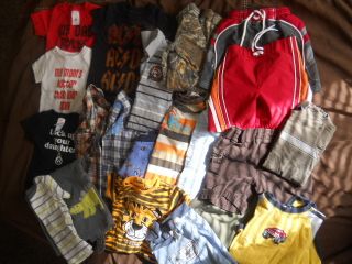 BOYS SUMMER CLOTHES SZ 12 MONTHS 22 PC LOT GREAT CONDITION SMOKE PET