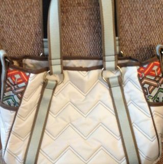 Cinda B City Satchel Ivory Purse Handbag Medium Sz Bag Great Condition