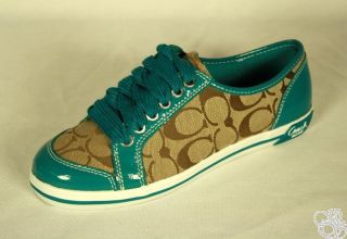 Coach Brodi 12cm Signature C Crinkle Khaki Teal Womens Sneakers Shoes