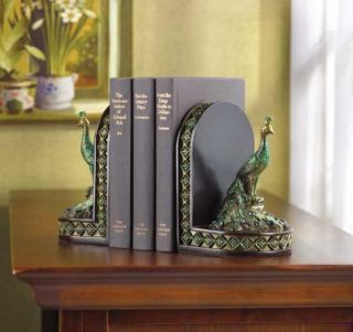  abound in this pair of captivating bookends jewel tone greens and