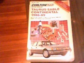 Chilton 1986 89 Taurus Sable Continental Repair Manual