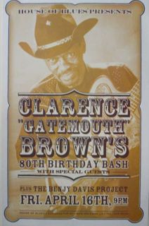 Clarence Gatemouth Brown New Orleans Blues Concert Poster
