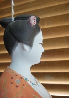 Beautiful Japanese Hakata Clay Ceramic Doll Wearing RARE Nobilty Dress