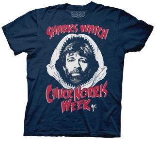 New Chuck Norris TV Adult Shirt Sharks Watch Chuck