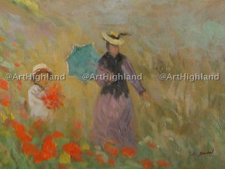 Claude Monet Vintage Oil Paintings Canvas Poppy Fields