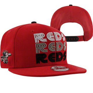 Cincinnati Reds Red New Era 9Fifty Tri Frontal Snapback Adjustable Hat