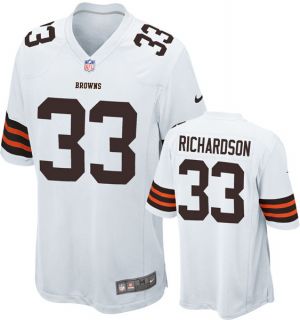  Jersey: Away White Game Replica #33 Nike Cleveland Browns Jersey