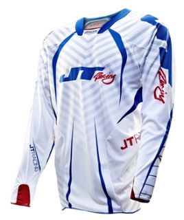 see colours sizes jt racing evo protek fader jersey red wht blue 2013