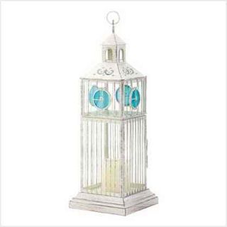 Unique Bird Cage Design Iron Glass Candle Lantern