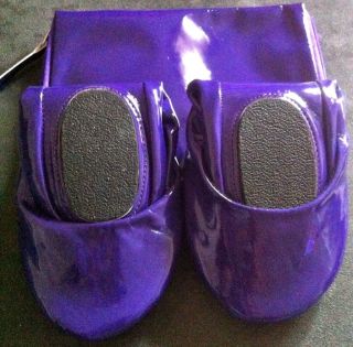 NWT CITYSlips Purple Foldable Ballet Flats Traveling Bag in BOX SZ SM