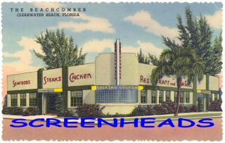 Clearwater Beach FL Beachcomber Restaurant Postcard