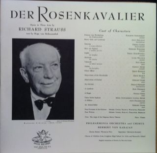 Karajan Strauss Der Rosenkavalier LP Mint 1st UK 3563