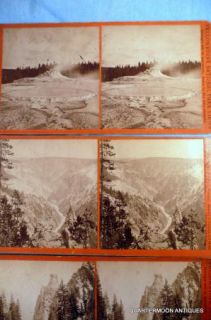 10 Antique Yellowstone Park Stereoviews Published by w I Marshall 1876