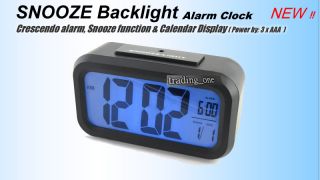 Digital LCD Display Backlight Snooze Alarm Clock HM048B