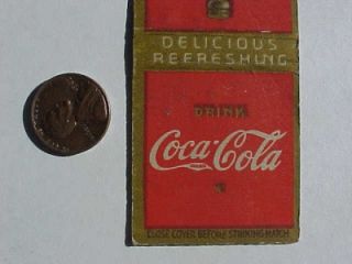 1930 40s Era Drink Coca Cola Soda Vintage Coke Matchbook Delicious
