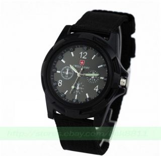  Army Racing Force Military Sport Men Officer Fabric Band Watch