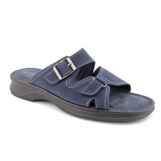 Clarks Suntanna Womens Size 11 Blue Open Toe Nubuck Leather Slides