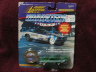  Lightning Dragsters Model Die cast Metal 58 Christine Green Car w coin