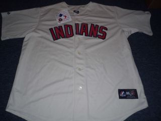 New Majestic MLB Cleveland Indians Throwback Jersey Size 2XL