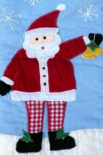 Woolrich Home Traditional Christmas Stocking Santa Claus Quilt Design