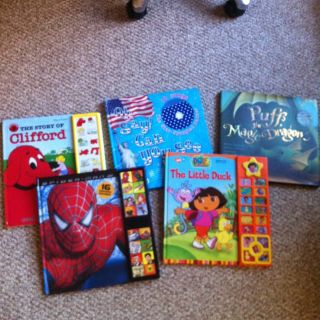  Play a Sound Books Spiderman Dora Clifford 2 w CDs Puff Magic Drago