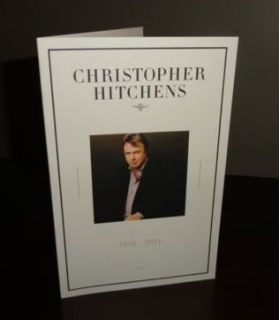 LAST ONE Christopher Hitchens Memorial Service Program card god is not