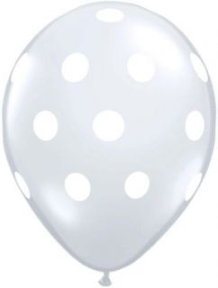 10 Clear Polka Dots Latex Balloons Party Supplies