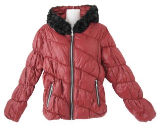 Girls Coat Red Ruffle Quilted Outerwear Warmest Jacket Size 14 16 New