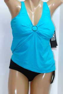 Coco Reef Underwire Turquoise Tankini 2pcs Swimsuit size 36DDD XL NEW
