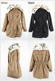 Snow Leopard Fur Coats, Military Army Jackets for Women   Quilted