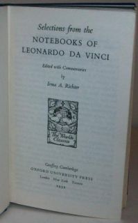 Vintage Collectible Oxford Blue Navy Binding Book Leonardo Da Vinci