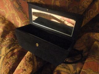 VTG 30s 40s COBLENTZ Deco bag, black suede w rose gold medallion