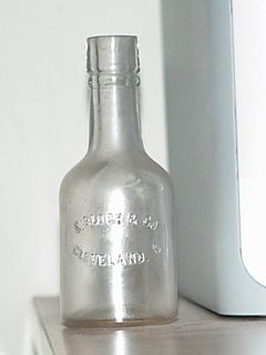 Cleveland Ohio Mini Sample Miniature Whiskey Bottle