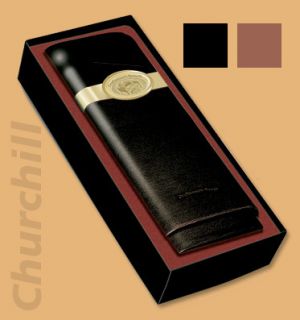 Craftsmans Bench 3 Finger Churchill Leather Cigar Case