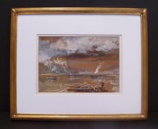Richard Beavis c1880 Cliff Sunset River Scene Listed