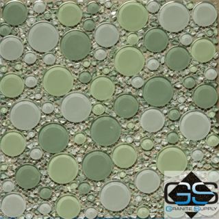 Circle Glass Mosaic Tile 12x12 Turquoise Blend Lot