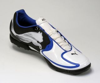 Puma V5 10 TT Soccer Shoe White Blue Mens 12 US 11 UK 46 EUR New in