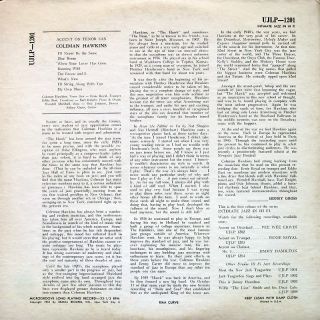 Coleman Hawkins Accent on Tenor Sax LP Urania Ujlp 1201 Orig US 1955