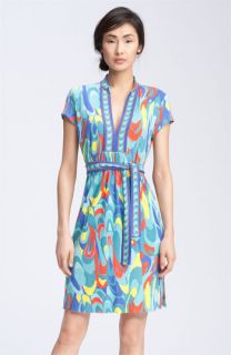Trina Turk Print Mandarin Collar Dress