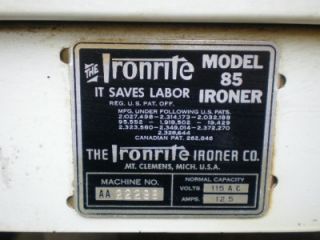 VINTAGE IronRite Model 85 Clothes Press Ironing Machine WORKS