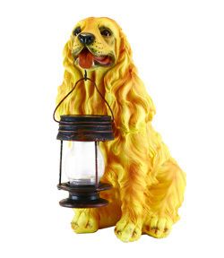 Cocker Spaniel Dog With Lantern Solar Light