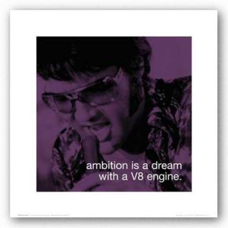Fantastic Purple Elvis Presley Ambition Quote Poster Print RARE Lowest