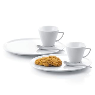  Piece Dess Set of Dessert Plates with Coffee Cups and Spoons